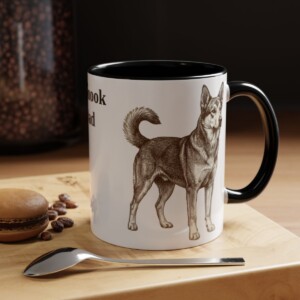 11oz Chinook Dog Dad Mug, Black, lifestyle photo