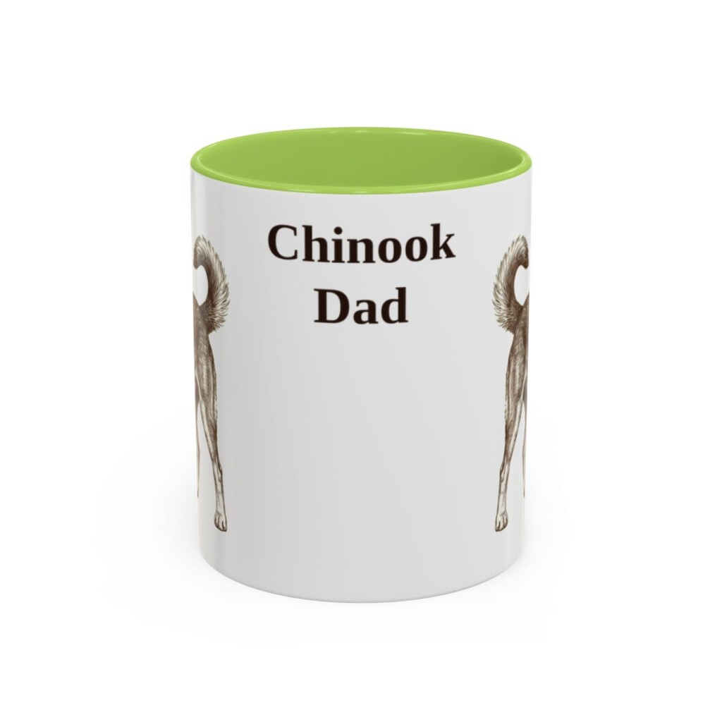 11oz-chinook-mug-dad-light-green 11oz Chinook Dog Dad Mug, Light Green, front view