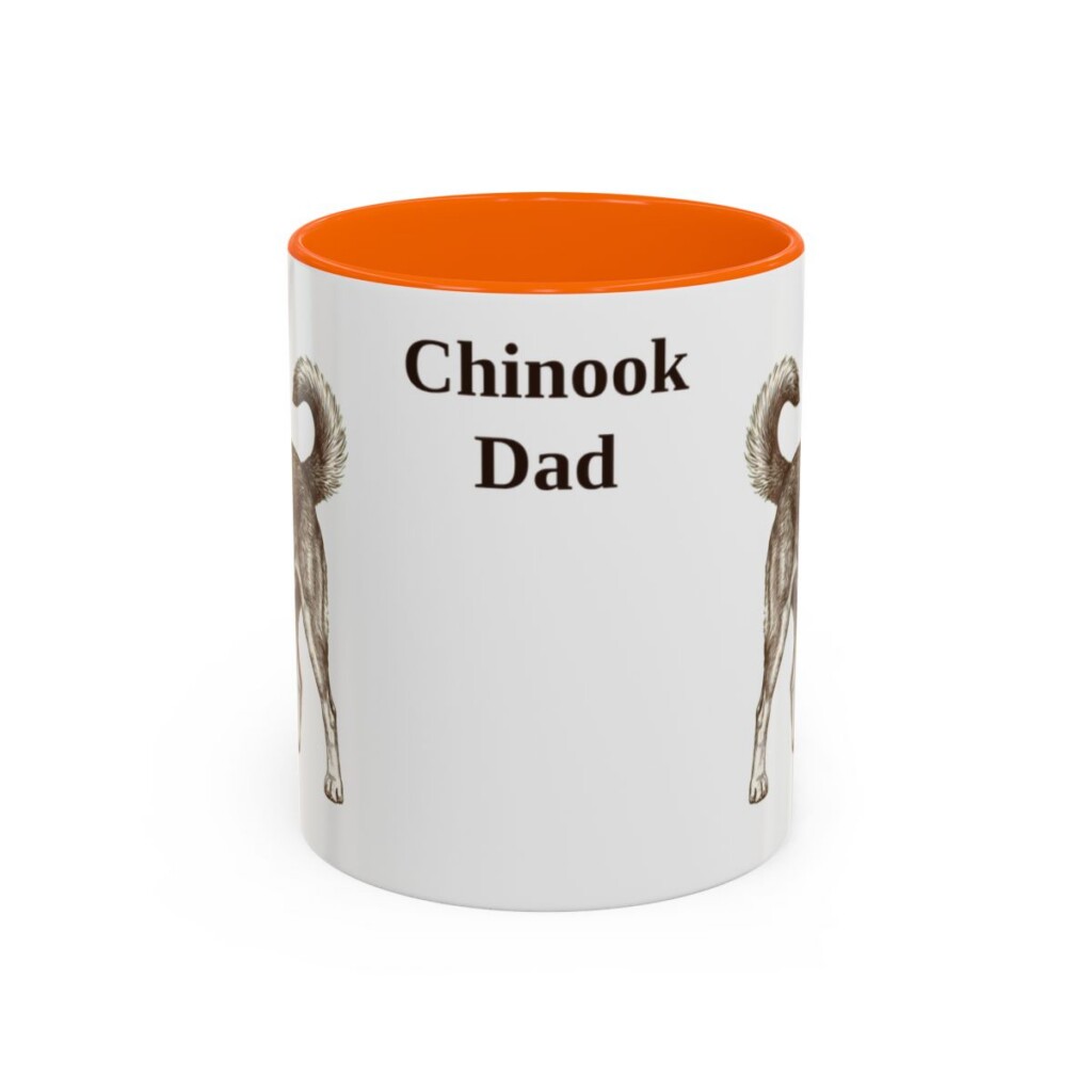 11oz-chinook-mug-dad-orange 11oz Chinook Dog Dad Mug, Orange, front view