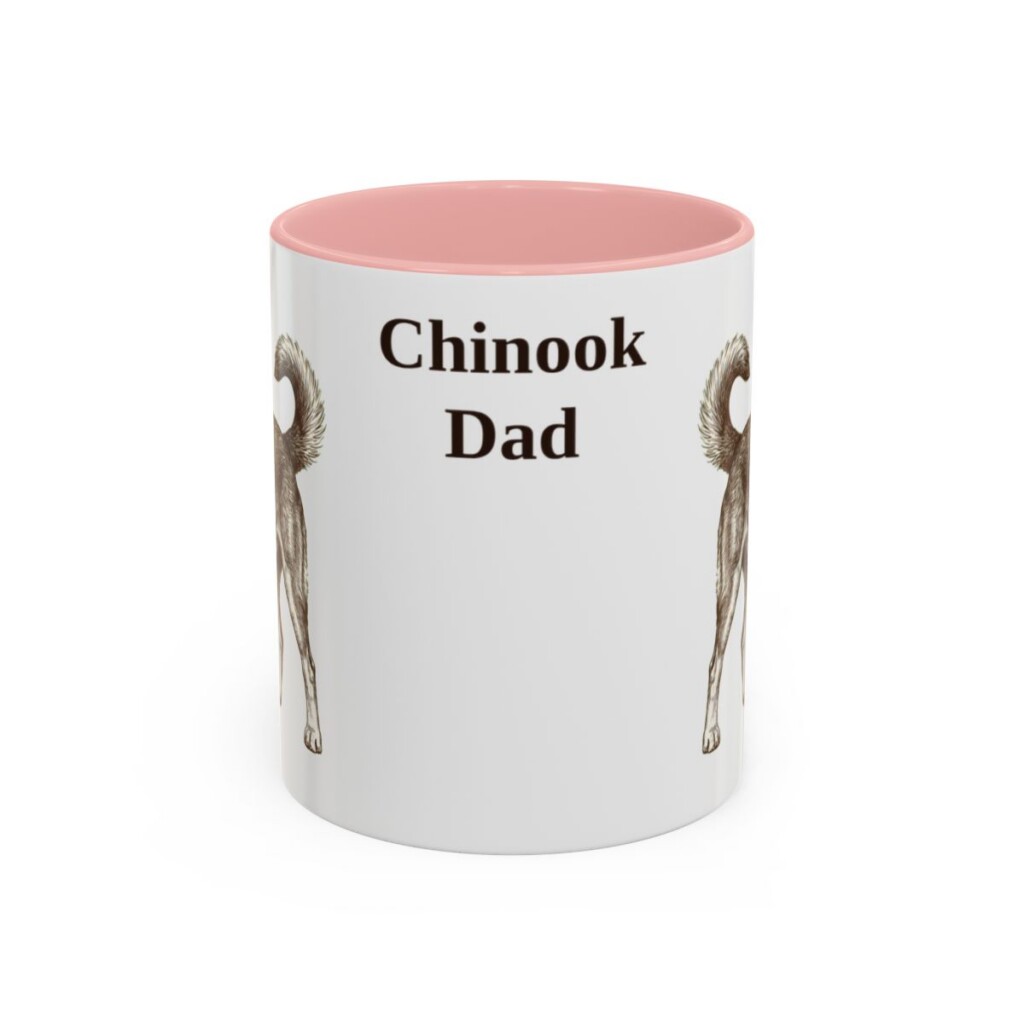 11oz-chinook-mug-dad-pink 11oz Chinook Dog Dad Mug, Pink, front view
