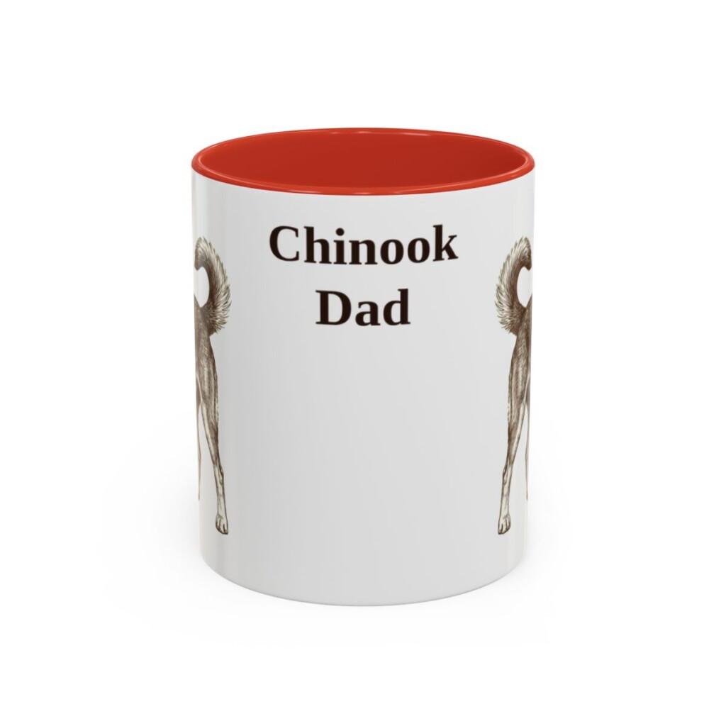 11oz-chinook-mug-dad-red 11oz Chinook Dog Dad Mug, Red, front view
