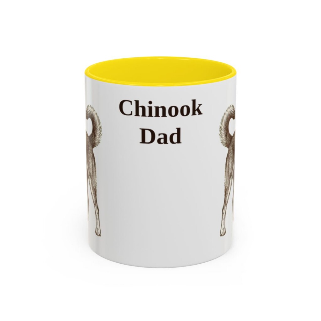 11oz-chinook-mug-dad-yellow 11oz Chinook Dog Dad Mug, Yellow, front view