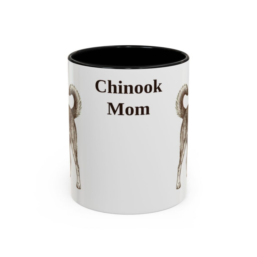 11oz Chinook Dog Mom Mug, Black, front view