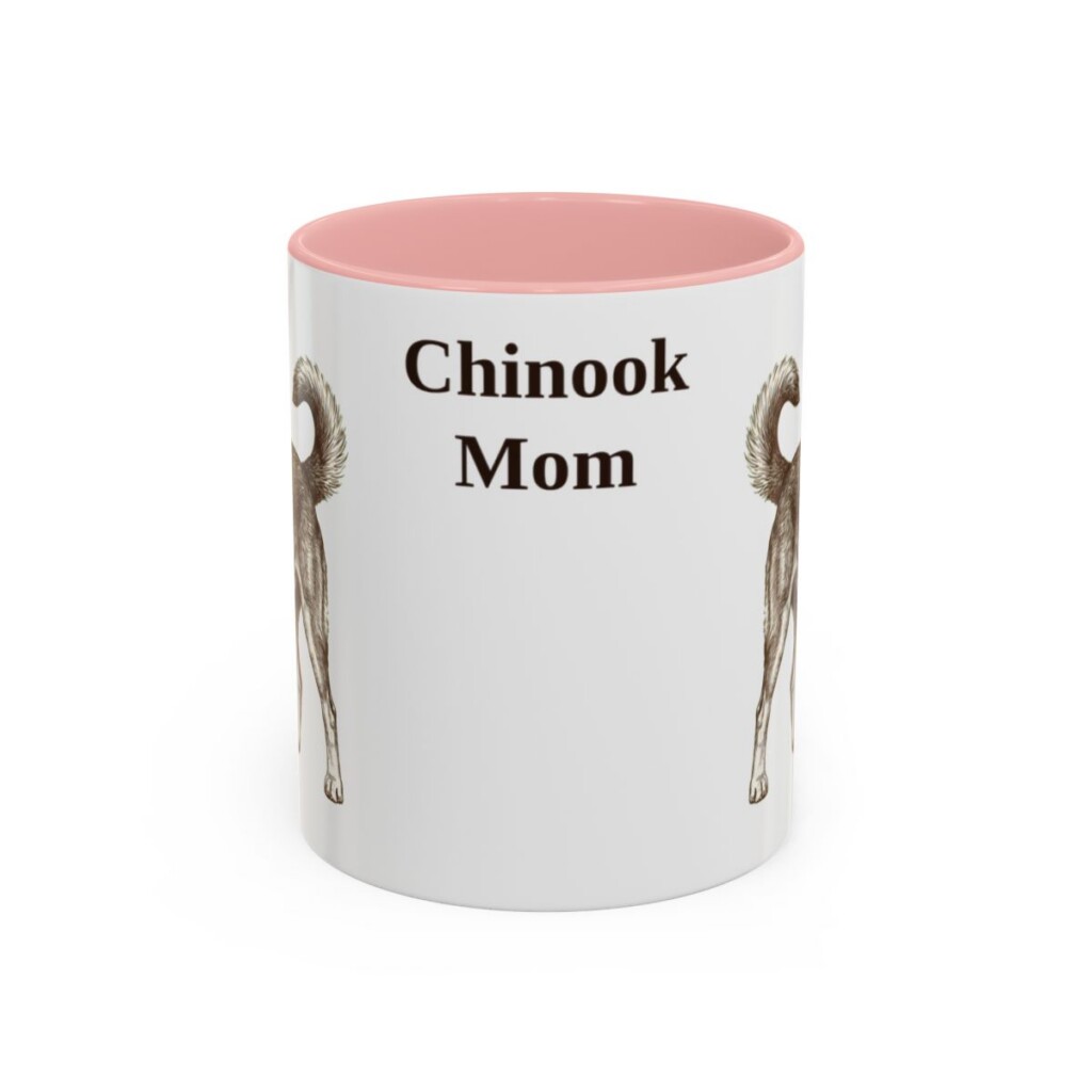 11oz Chinook Dog Mom Mug, Pink, front view