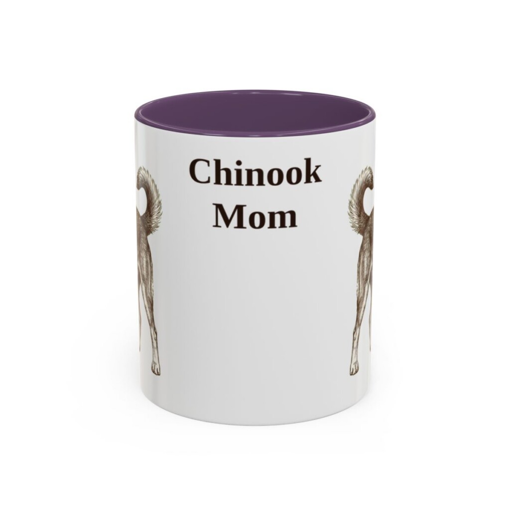 11oz Chinook Dog Mom Mug, Purple, front view