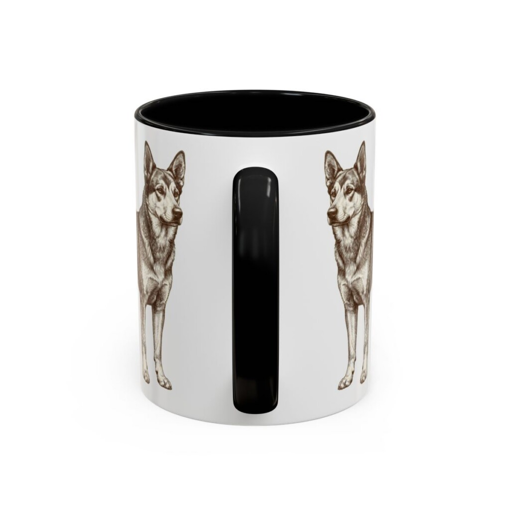 11oz Chinook Mug, Black, back view