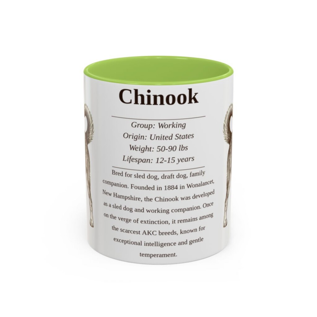 11oz Chinook Mug, Light Green, front view