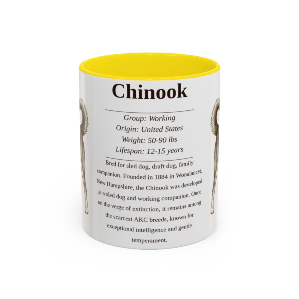 11oz Chinook Mug, Yellow, front view