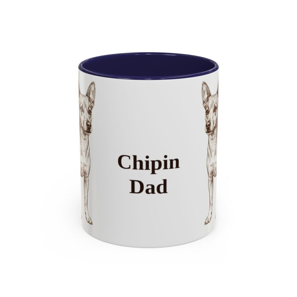 11oz Chipin Dog Dad Mug, Navy, front view