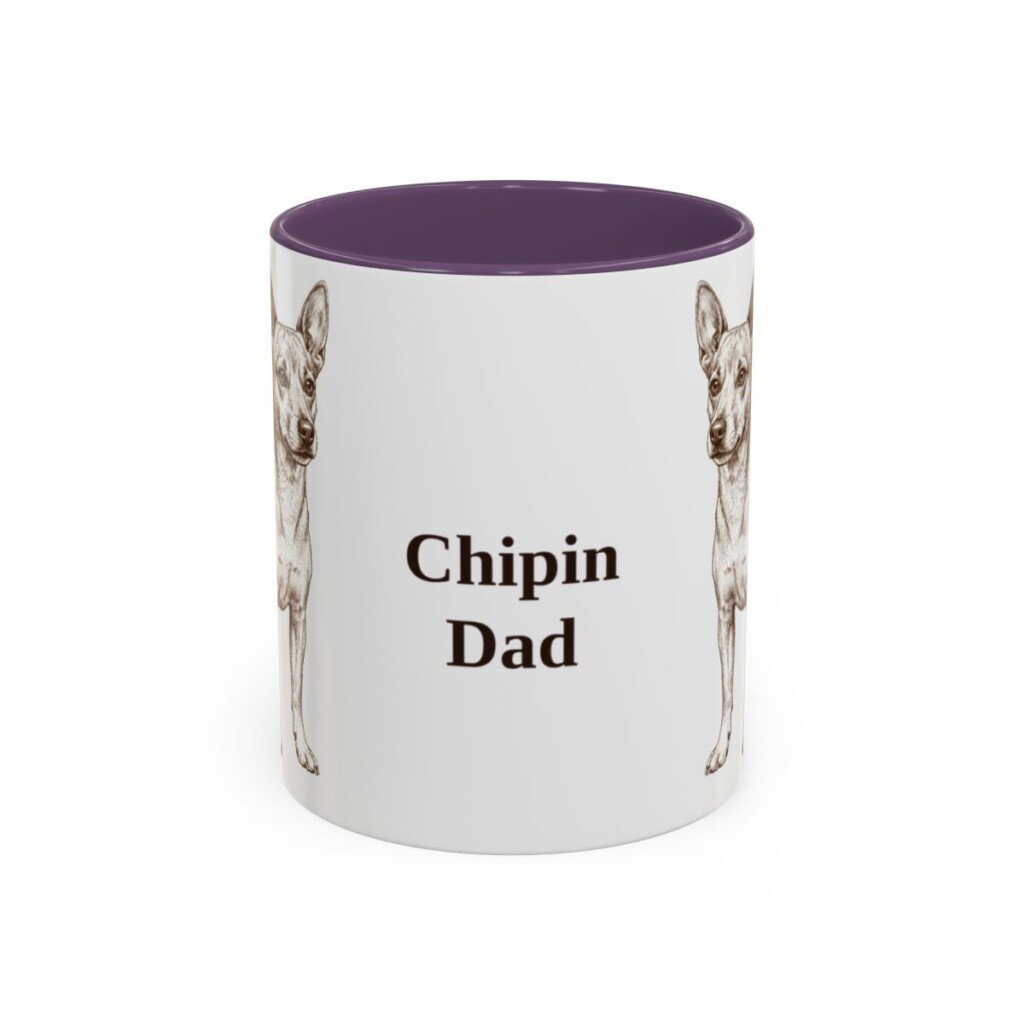 11oz Chipin Dog Dad Mug, Purple, front view