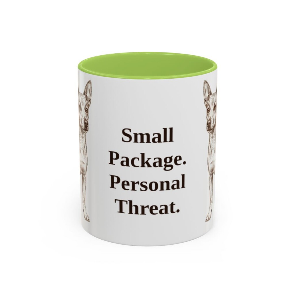 11oz-chipin-mug-humor-light-green 11oz Funny Chipin Mug, Light Green, front view