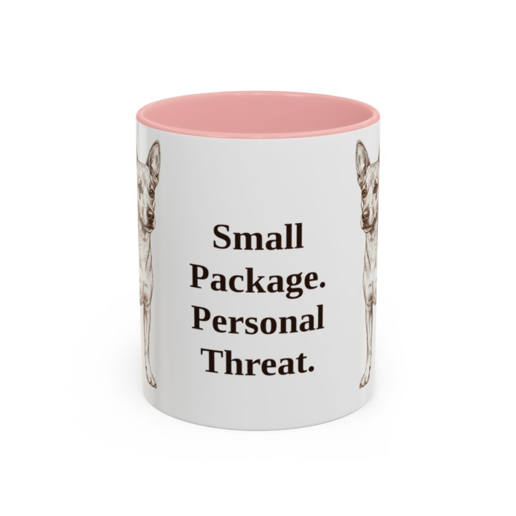 11oz-chipin-mug-humor-pink 11oz Funny Chipin Mug, Pink, front view