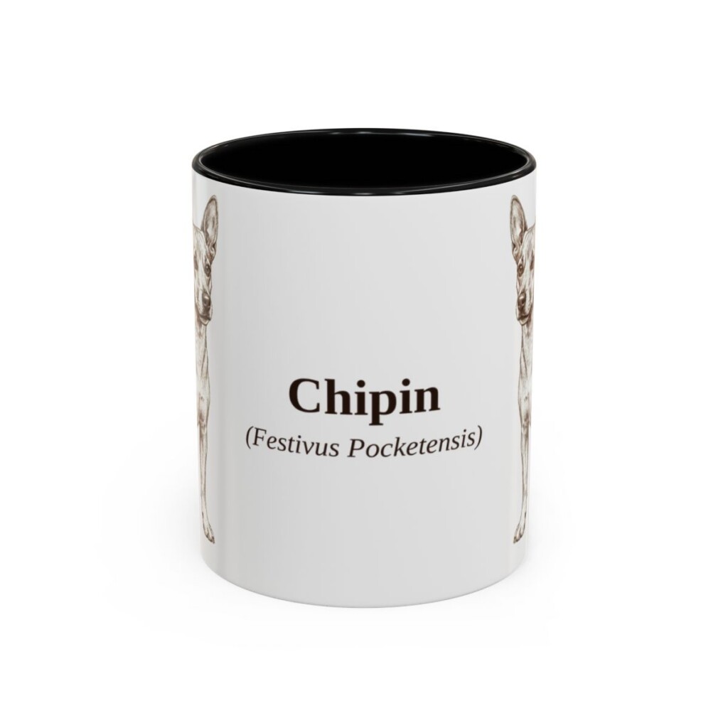 11oz Chipin Latin Mug, Black, front view