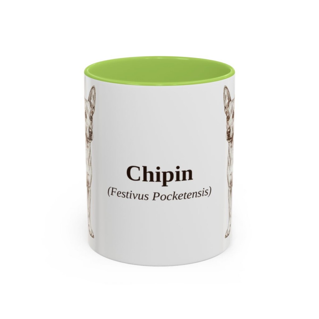 11oz Chipin Latin Mug, Light Green, front view