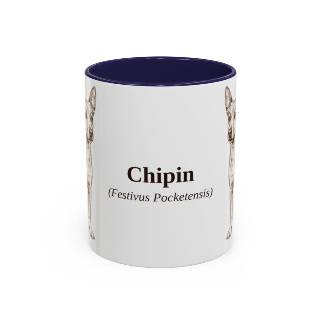 11oz Chipin Latin Mug, Navy, front view