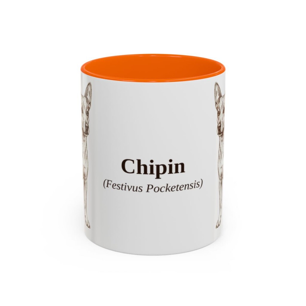 11oz Chipin Latin Mug, Orange, front view