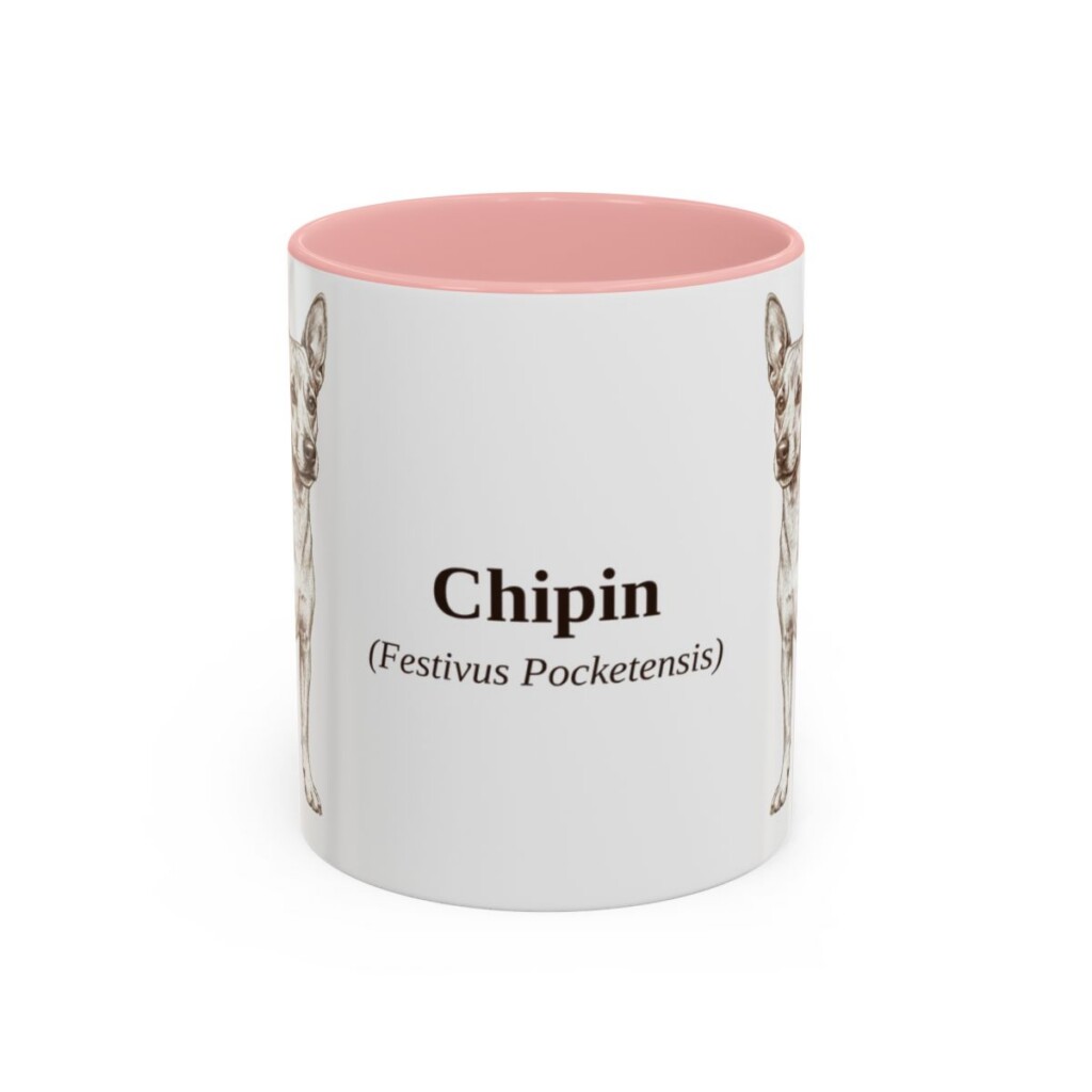 11oz Chipin Latin Mug, Pink, front view
