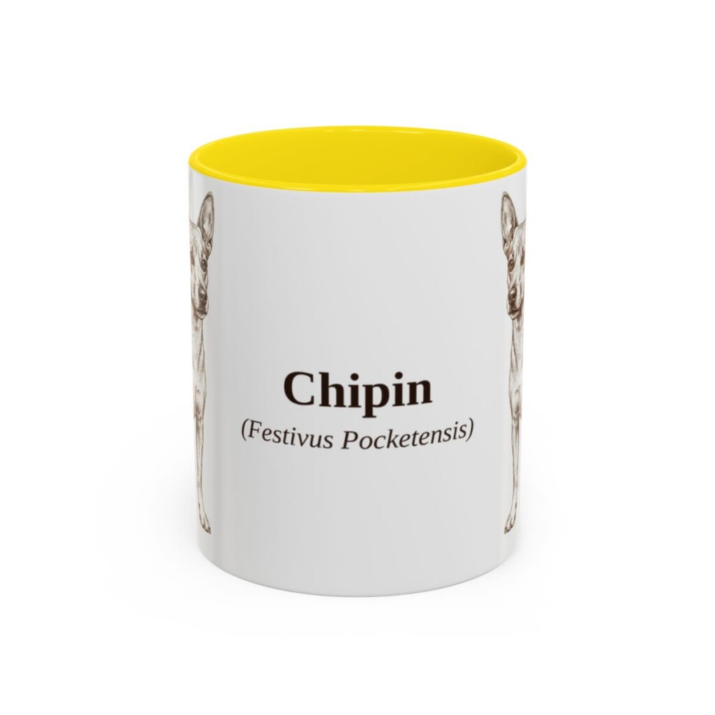 11oz Chipin Latin Mug, Yellow, front view