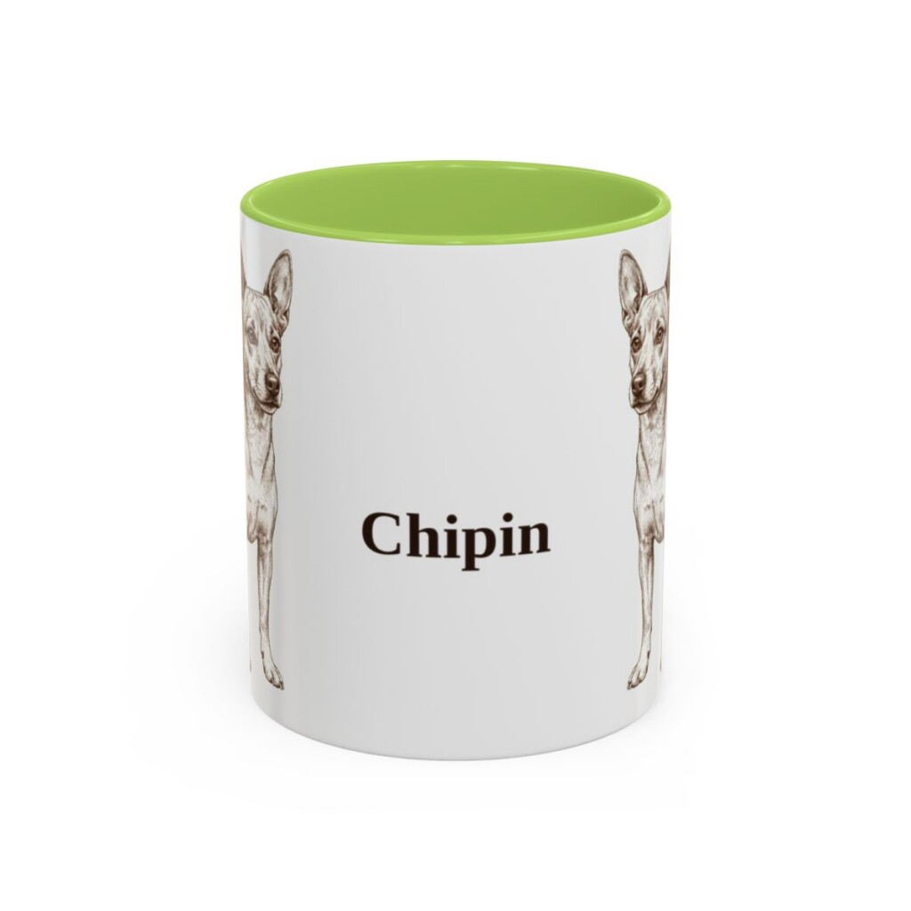 11oz Chipin Mug, Light Green, front view