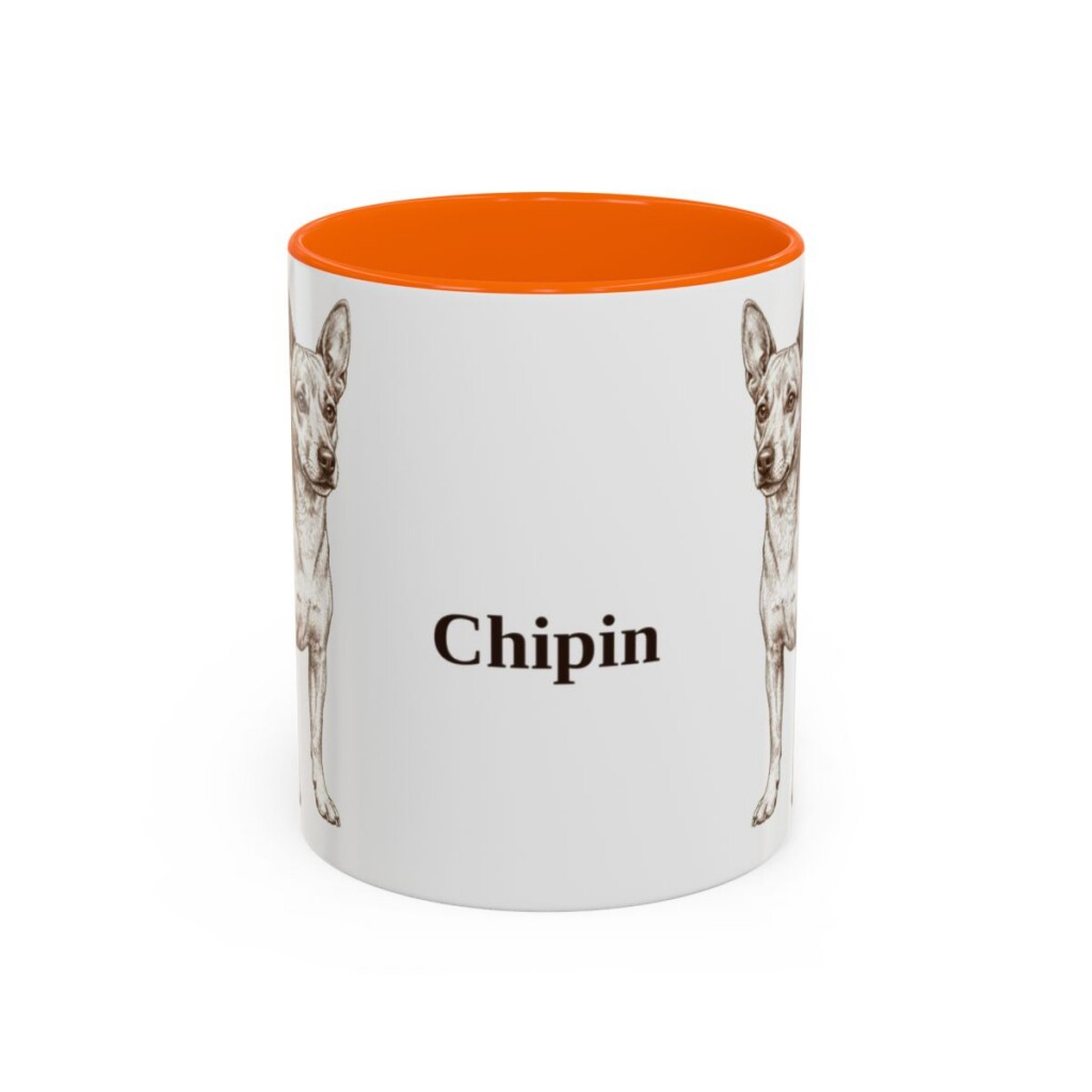 11oz Chipin Mug, Orange, front view