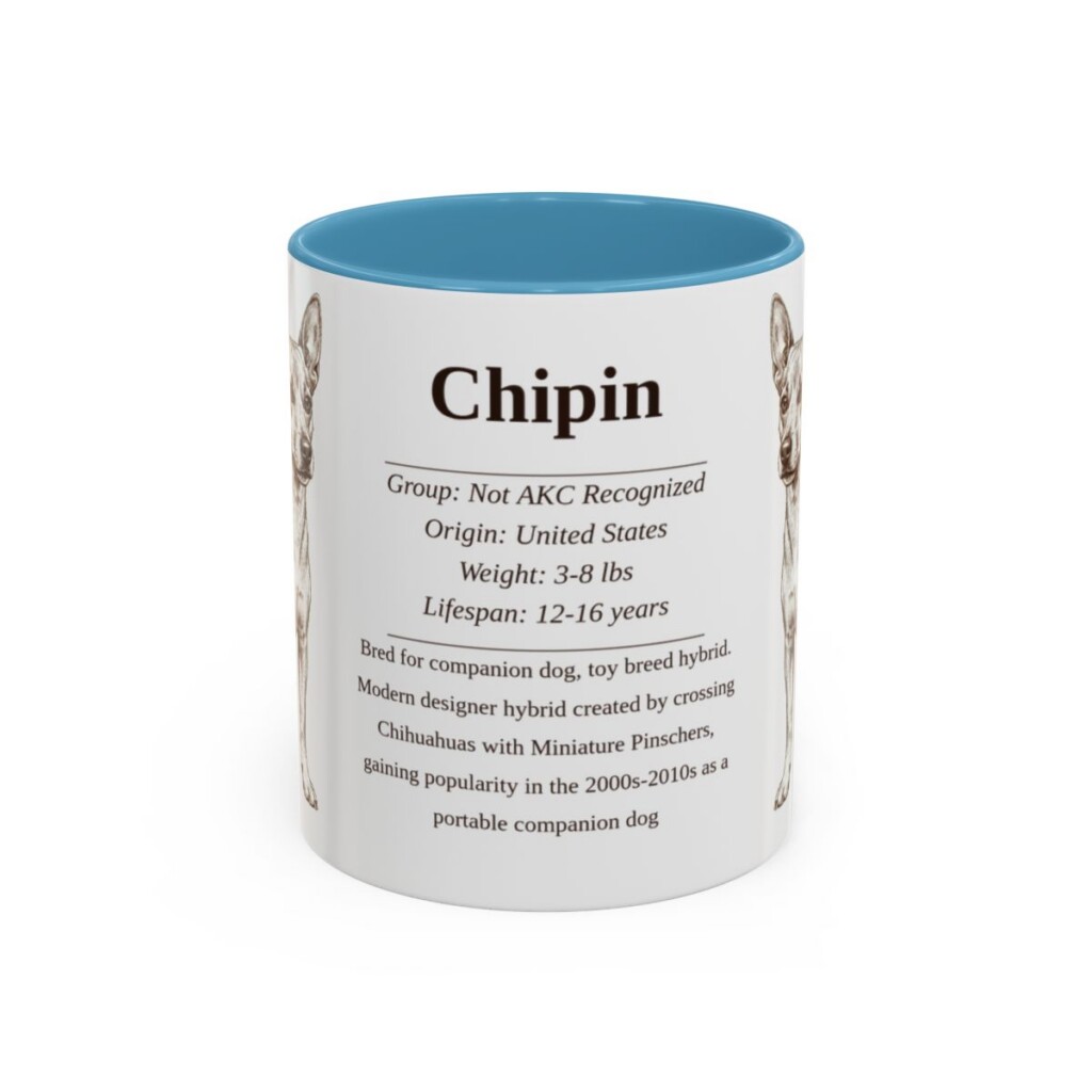11oz Chipin Mug, Light Blue, front view
