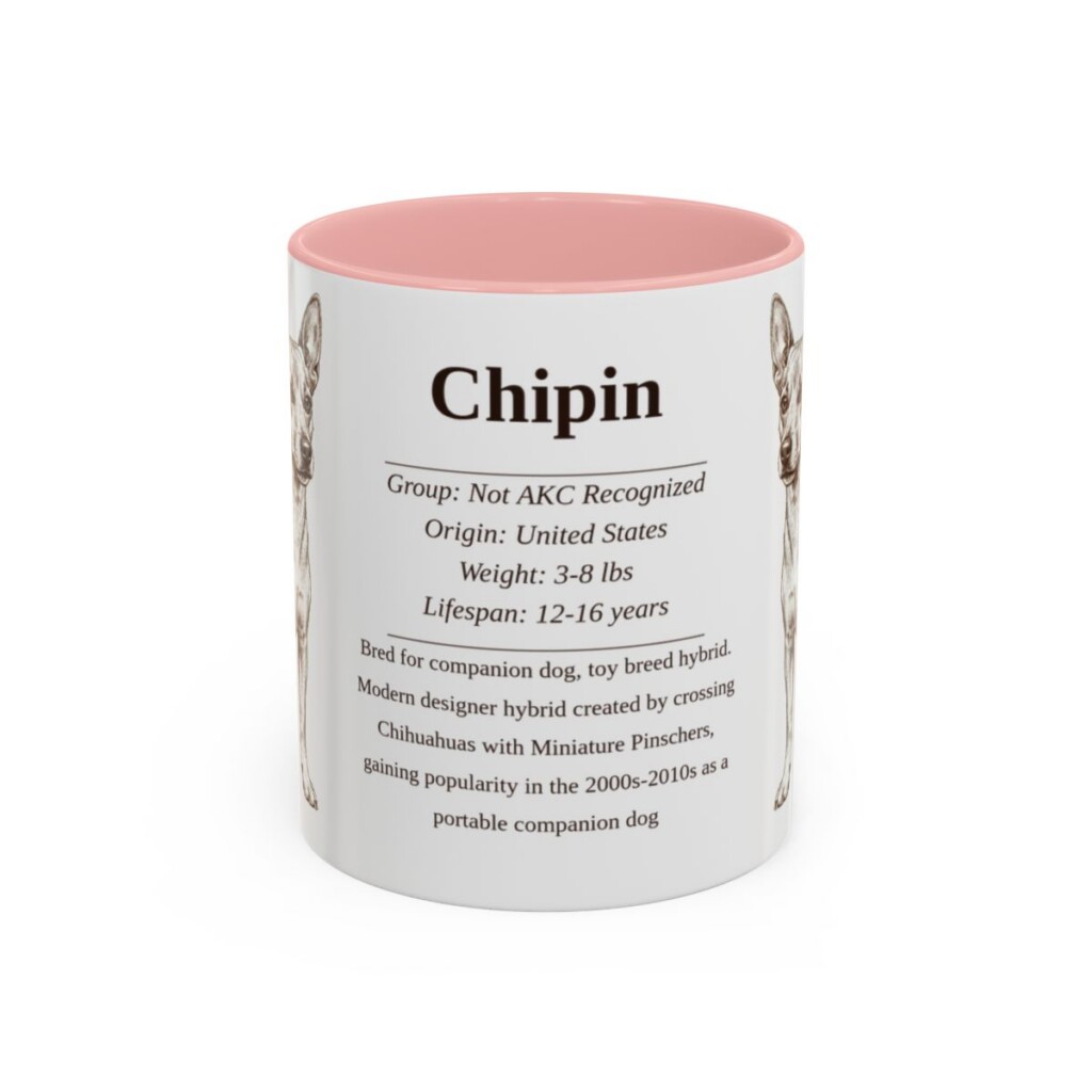 11oz Chipin Mug, Pink, front view