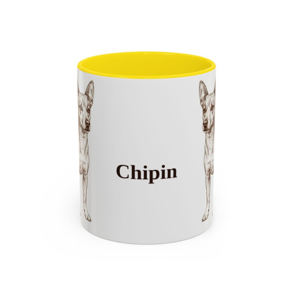 11oz Chipin Mug, Yellow, front view