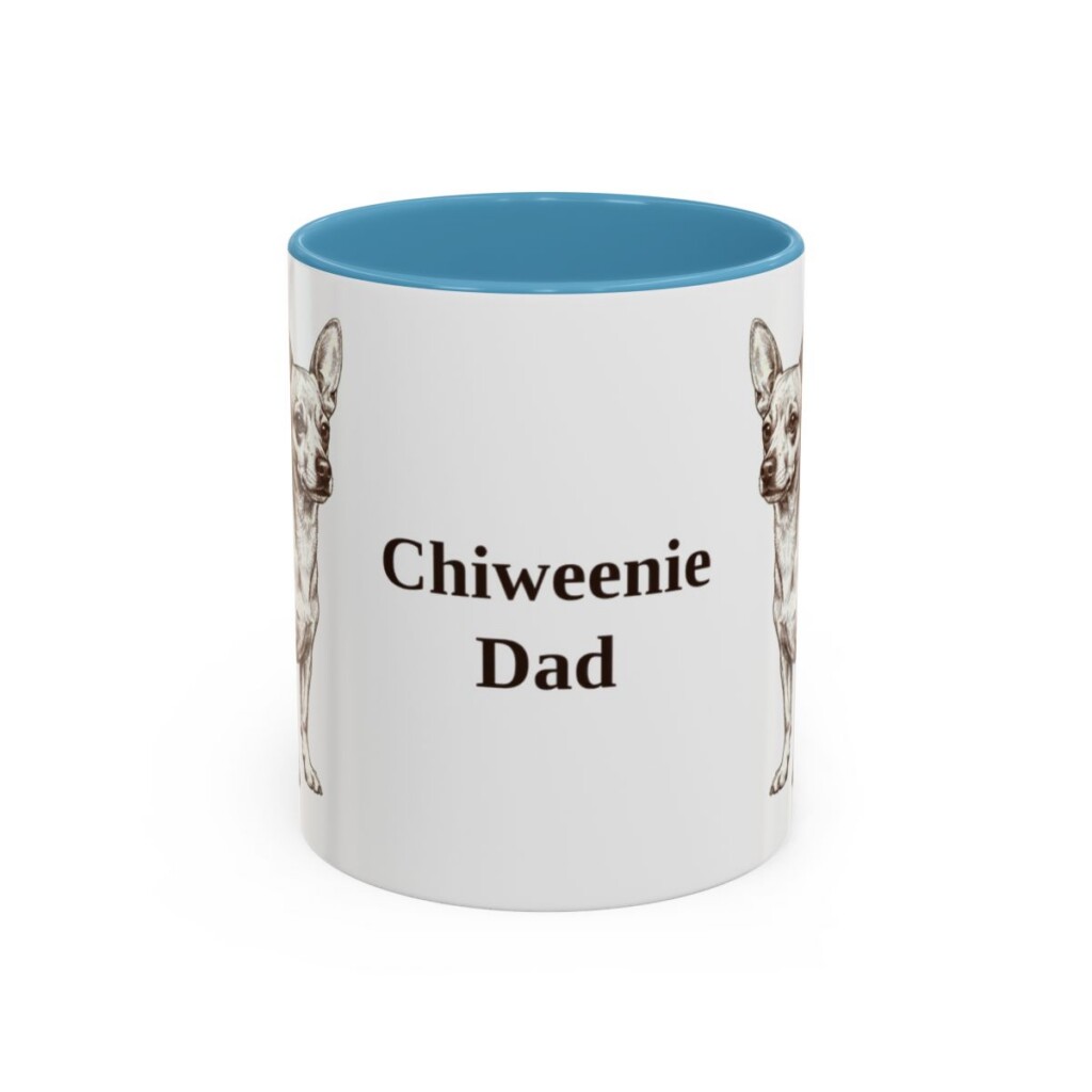 11oz Chiweenie Dog Dad Mug, Light Blue, front view