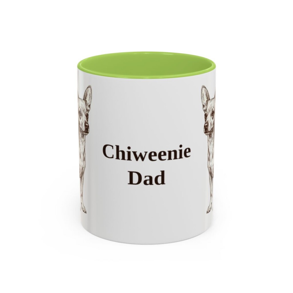 11oz Chiweenie Dog Dad Mug, Light Green, front view