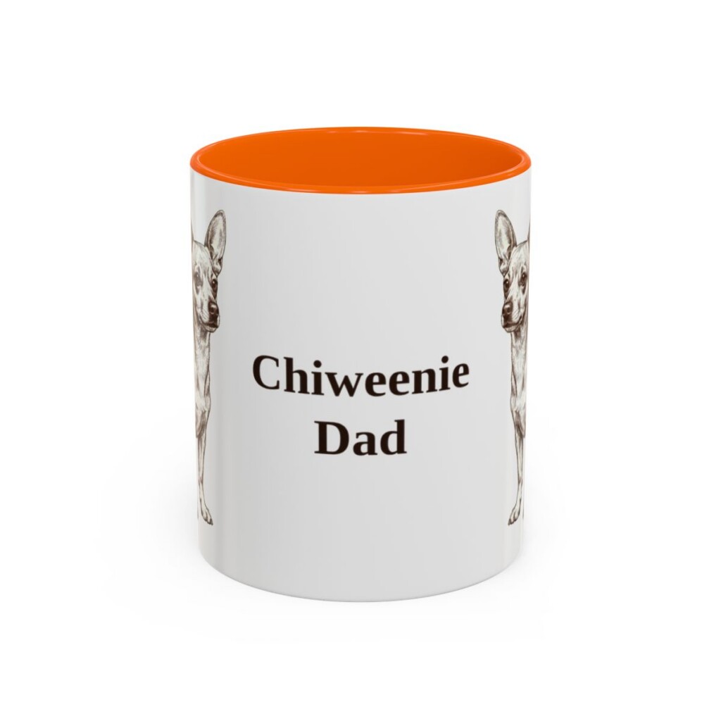11oz Chiweenie Dog Dad Mug, Orange, front view