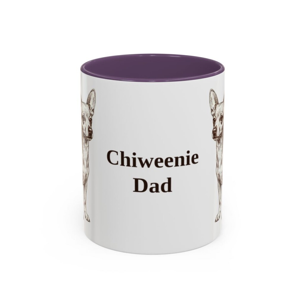 11oz Chiweenie Dog Dad Mug, Purple, front view