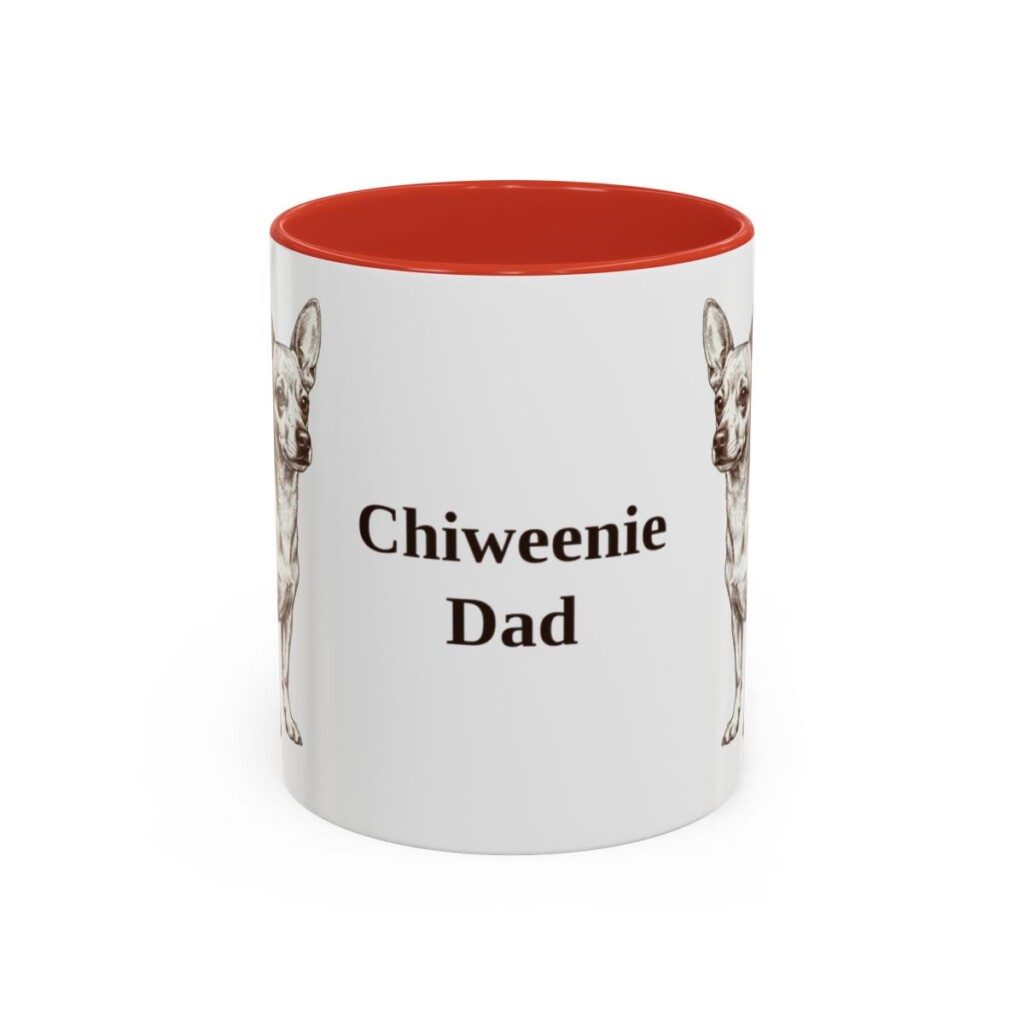 11oz Chiweenie Dog Dad Mug, Red, front view