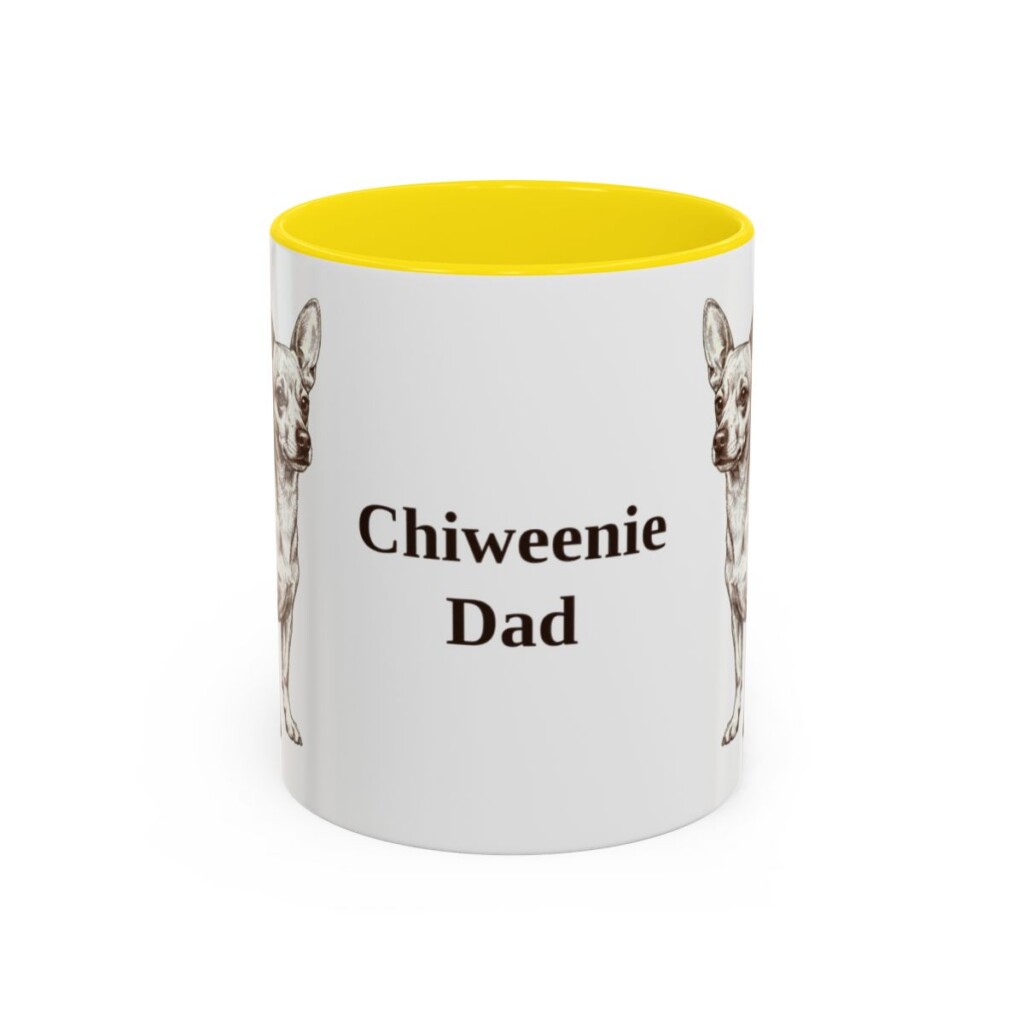 11oz Chiweenie Dog Dad Mug, Yellow, front view