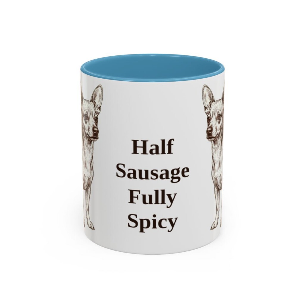 11oz-chiweenie-mug-humor-light-blue 11oz Funny Chiweenie Mug, Light Blue, front view