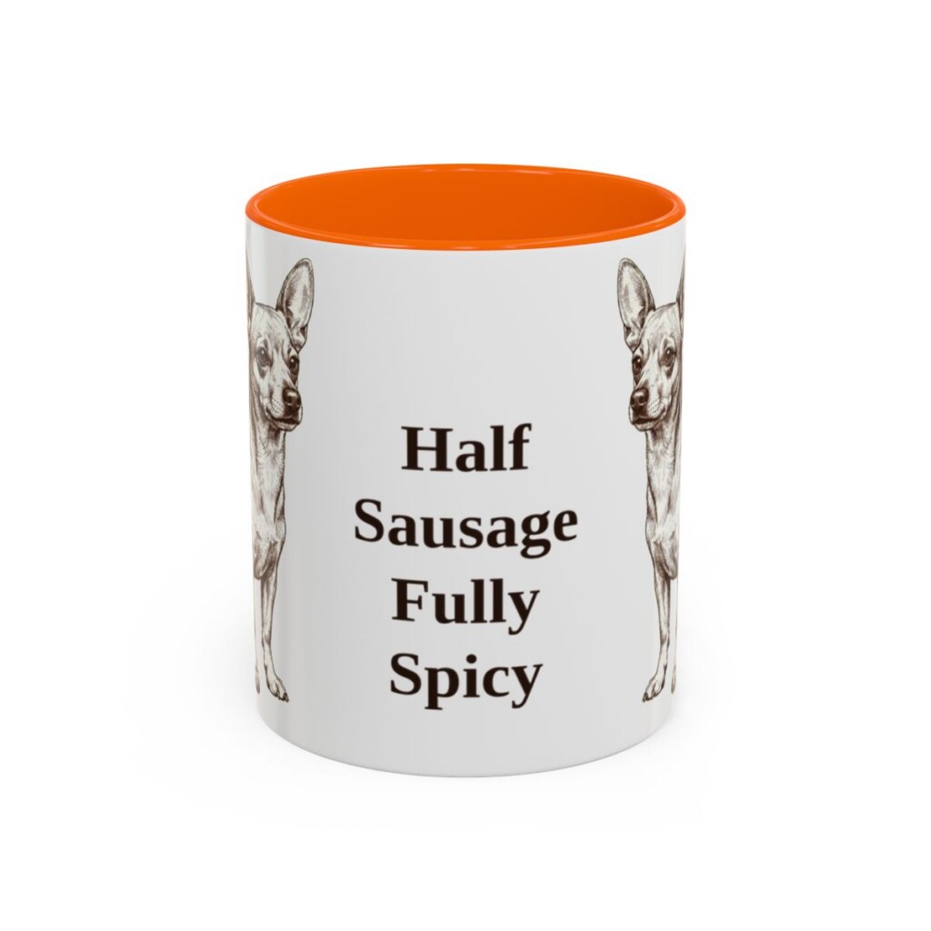 11oz-chiweenie-mug-humor-orange 11oz Funny Chiweenie Mug, Orange, front view