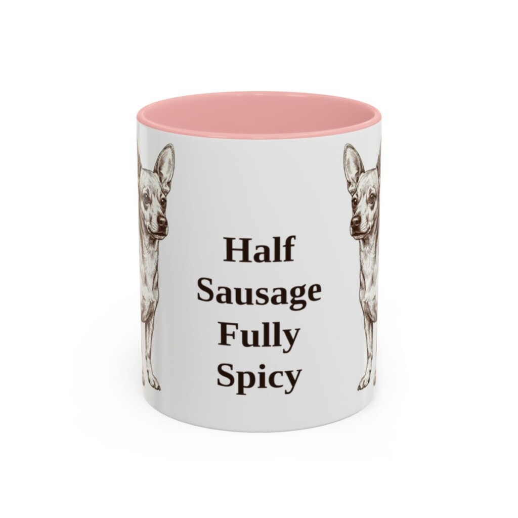 11oz-chiweenie-mug-humor-pink 11oz Funny Chiweenie Mug, Pink, front view