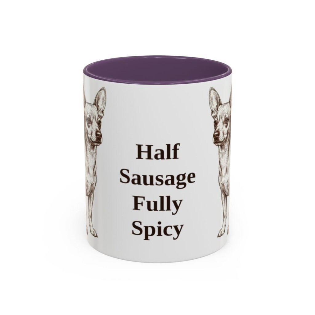 11oz-chiweenie-mug-humor-purple 11oz Funny Chiweenie Mug, Purple, front view