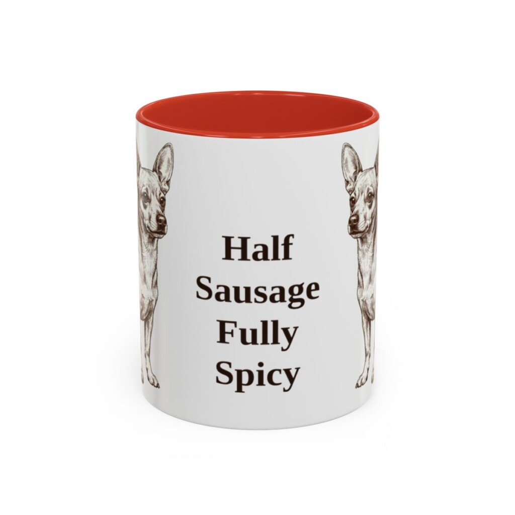 11oz-chiweenie-mug-humor-red 11oz Funny Chiweenie Mug, Red, front view