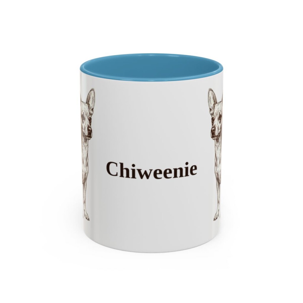 11oz-chiweenie-mug-light-blue 11oz Chiweenie Mug, Light Blue, front view