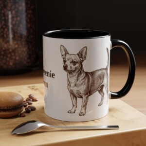 11oz Chiweenie Dog Mom Mug, Black, lifestyle photo