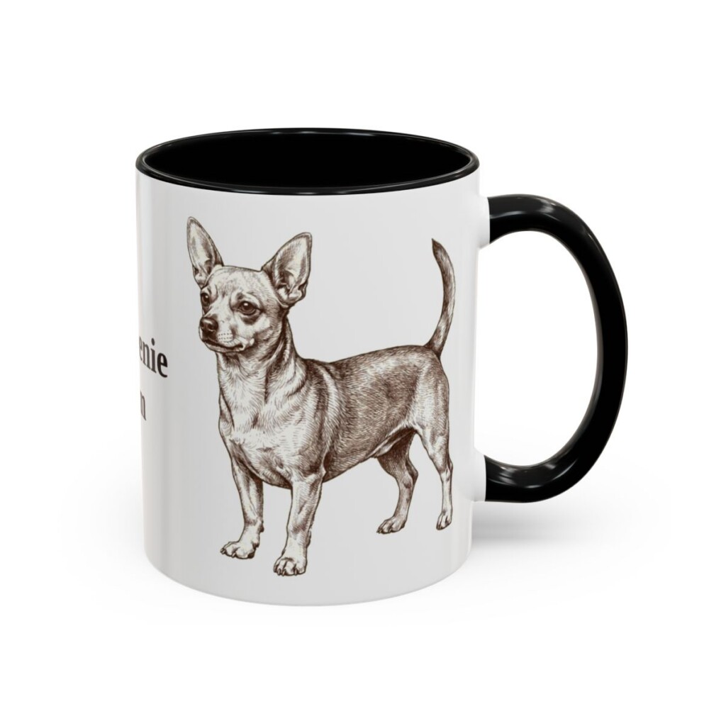 11oz Chiweenie Dog Mom Mug, Black, right side view