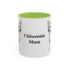 11oz Chiweenie Dog Mom Mug, Light Green, front view