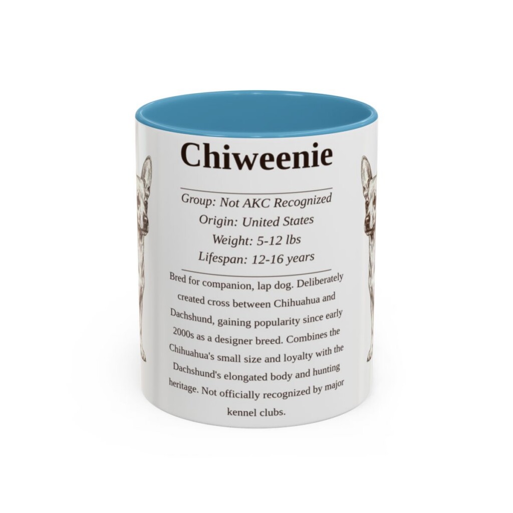 11oz Chiweenie Mug, Light Blue, front view