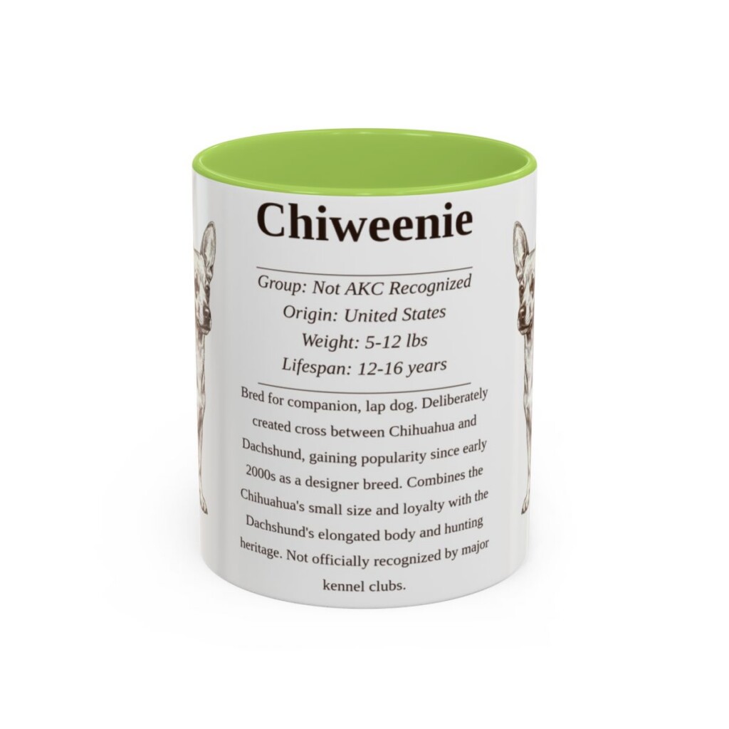 11oz Chiweenie Mug, Light Green, front view