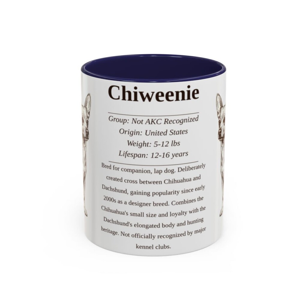 11oz Chiweenie Mug, Navy, front view