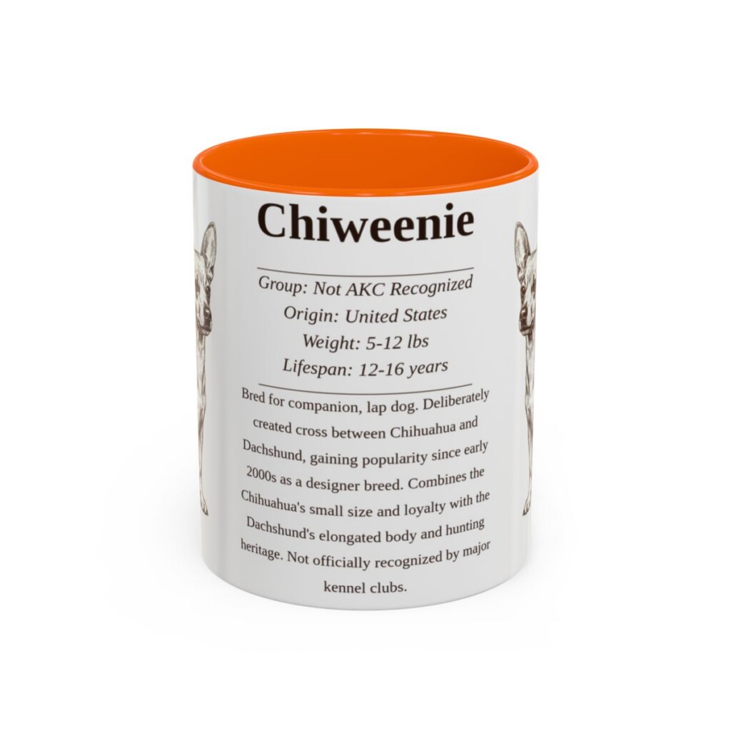 11oz Chiweenie Mug, Orange, front view