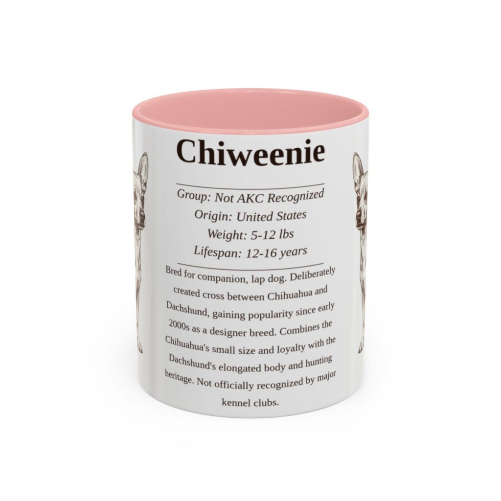 11oz Chiweenie Mug, Pink, front view
