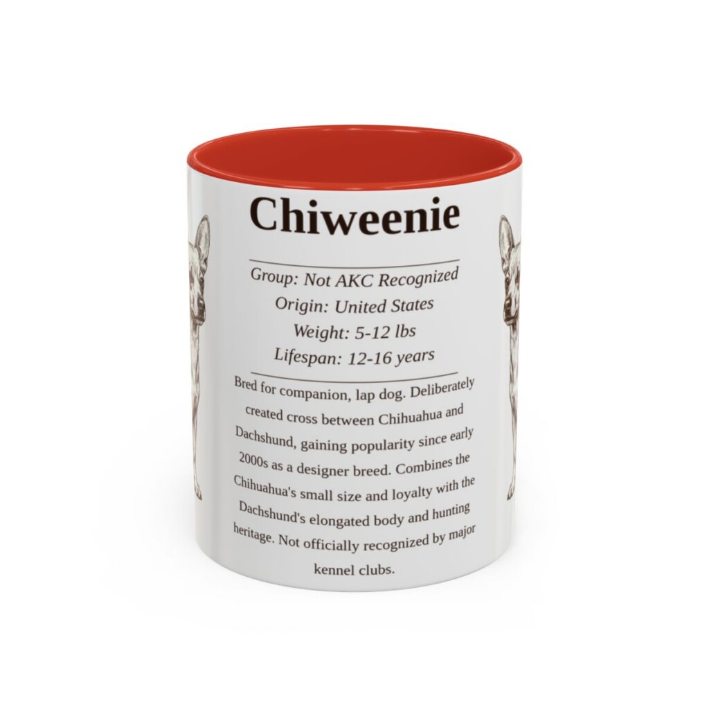 11oz Chiweenie Mug, Red, front view