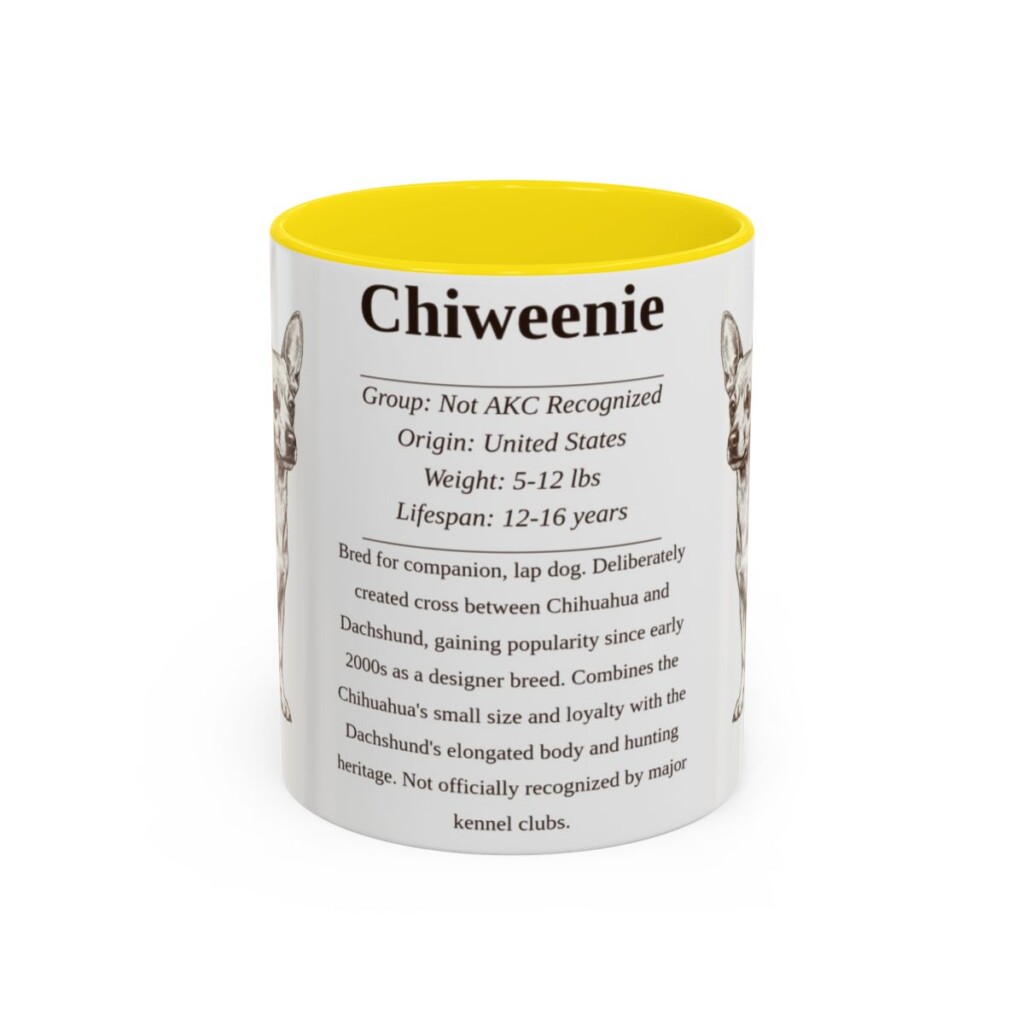 11oz Chiweenie Mug, Yellow, front view