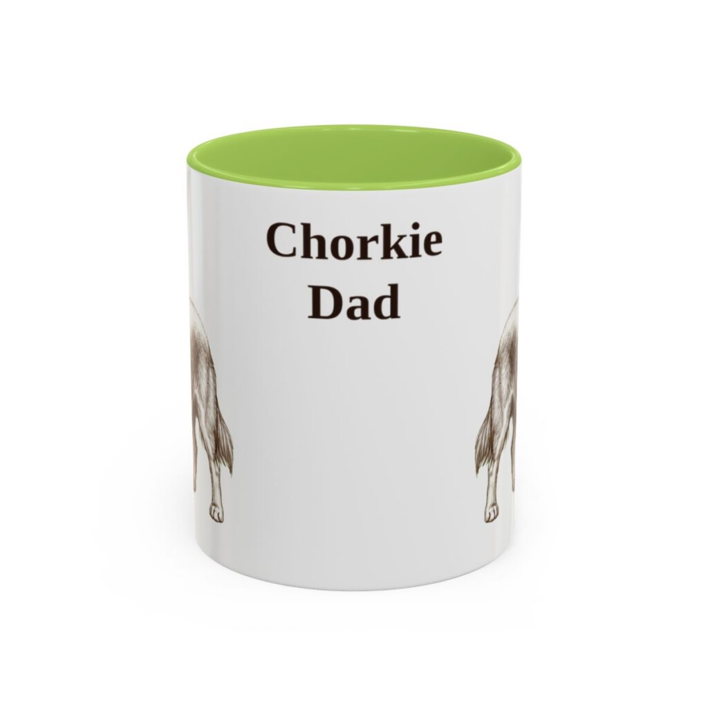 11oz Chorkie Dog Dad Mug, Light Green, front view